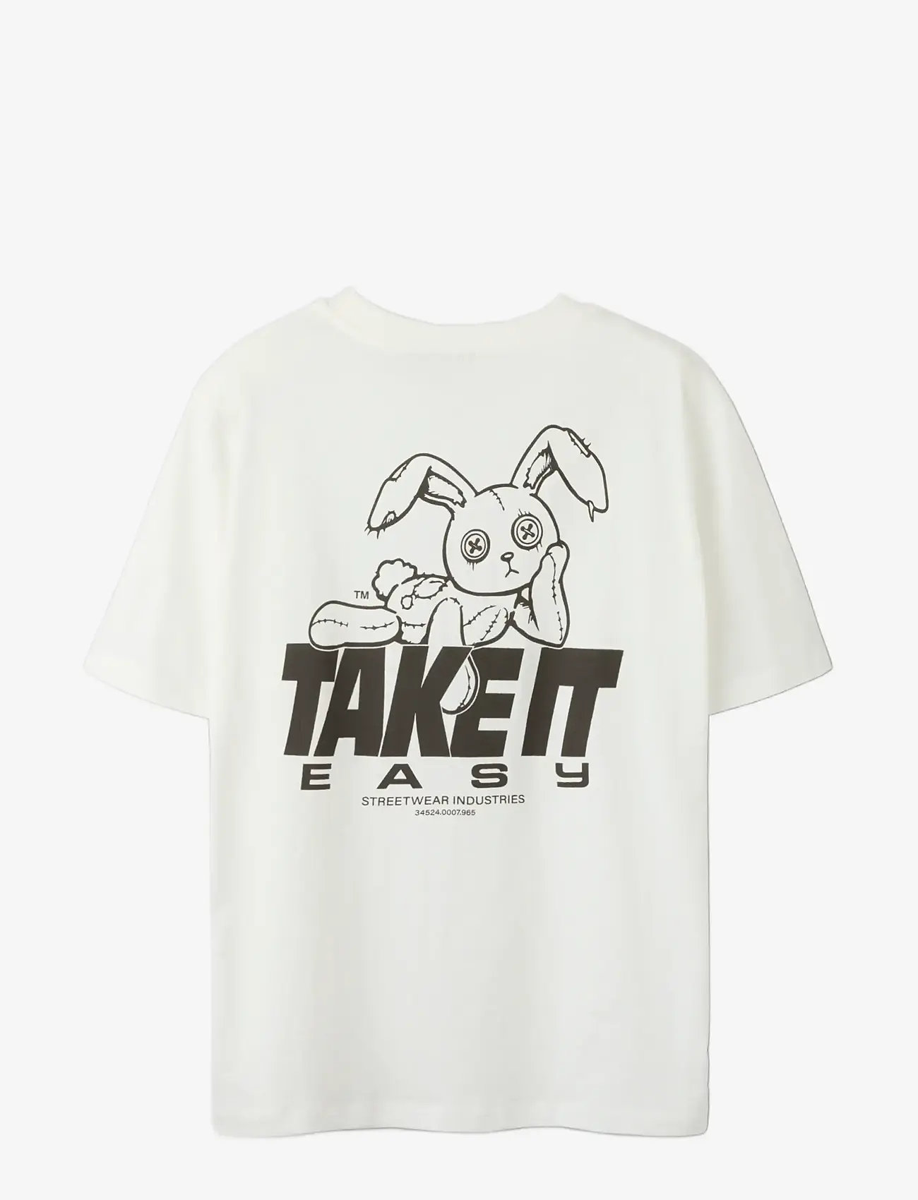 LMTD - NLMEASY SS L TOP - kortærmede t-shirts - white alyssum - 2