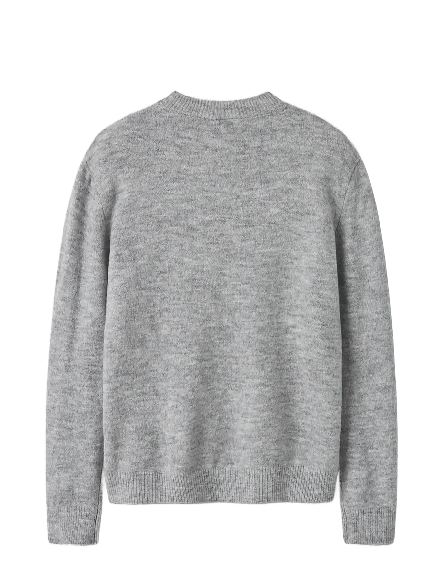 LMTD - NLMLODETS LS O-NECK KNIT - trøjer - light grey melange - 2