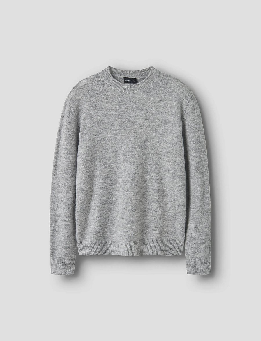 LMTD - NLMLODETS LS O-NECK KNIT - trøjer - light grey melange - 0