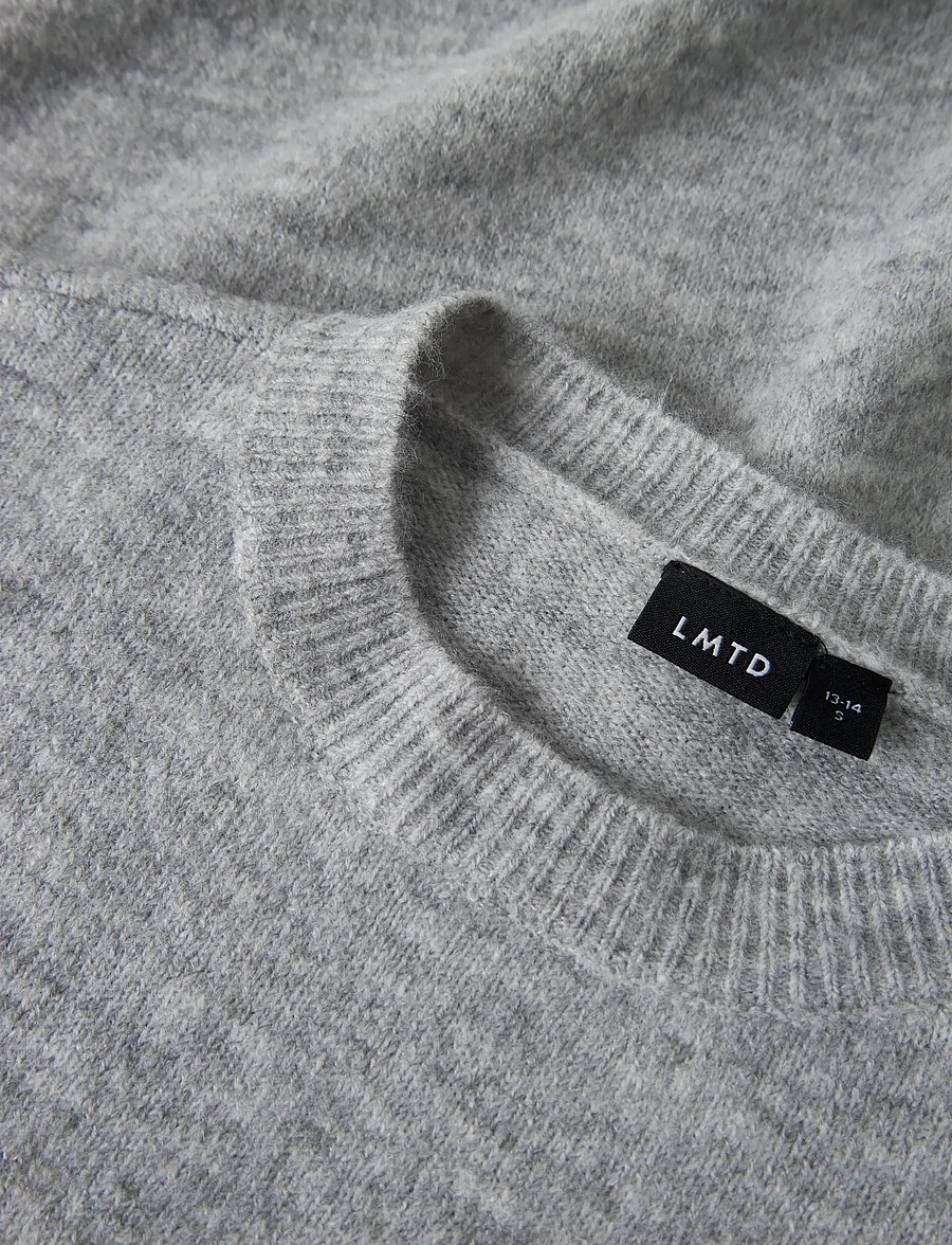 LMTD - NLMLODETS LS O-NECK KNIT - trøjer - light grey melange - 3