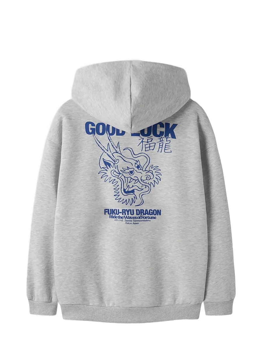 LMTD - NLMNOLUCK LS L SWEAT W. HOOD - light grey melange - 2