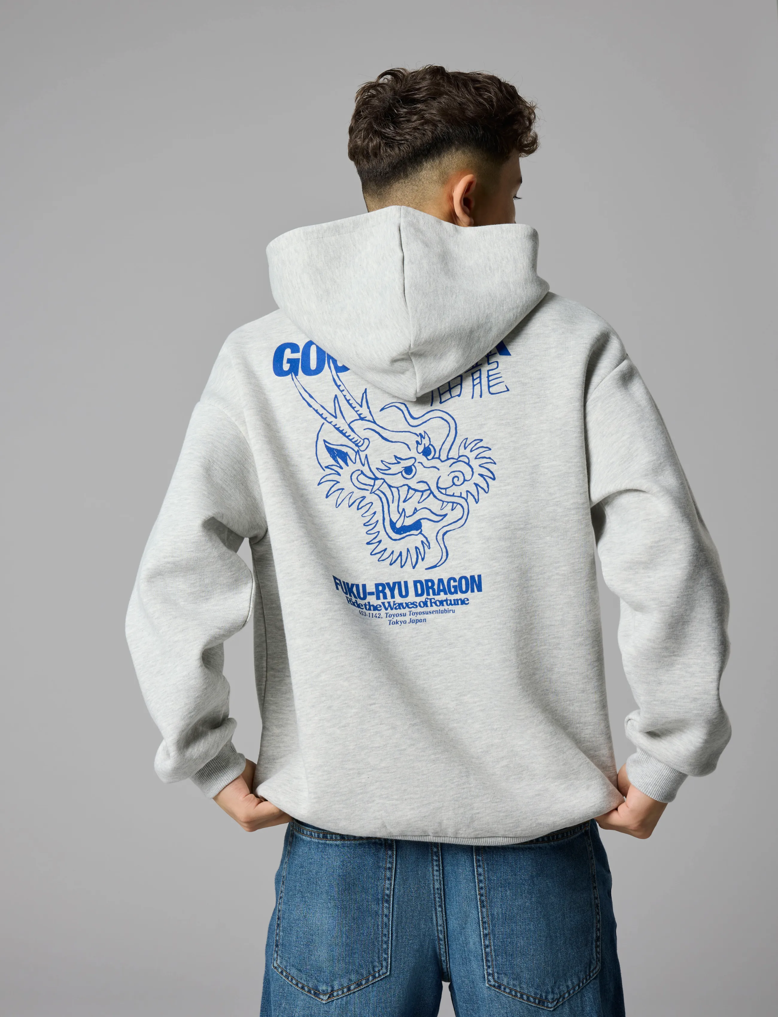 LMTD - NLMNOLUCK LS L SWEAT W. HOOD - light grey melange - 0