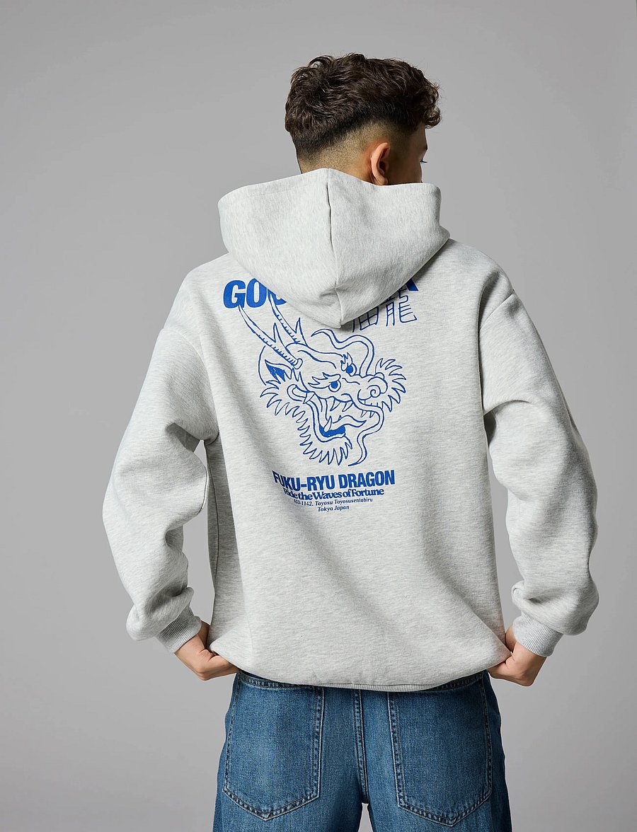 LMTD - NLMNOLUCK LS L SWEAT W. HOOD - light grey melange - 0