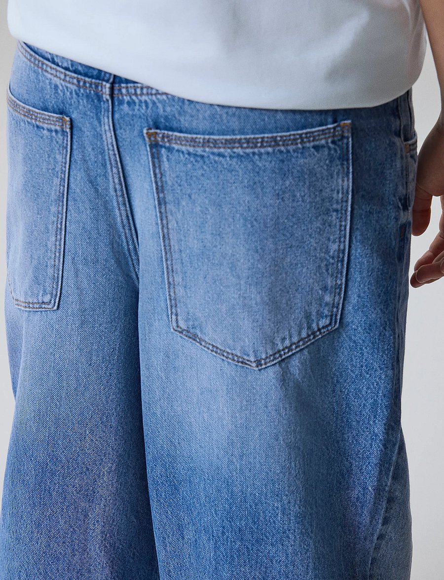 LMTD - NLNBIRM DNM SKATE LOOSE PANT - loose jeans - medium blue denim - 0