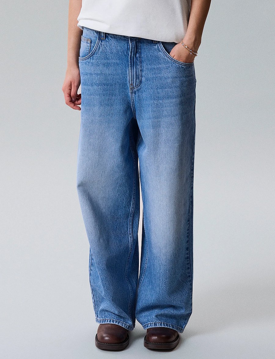 LMTD - NLNBIRM DNM SKATE LOOSE PANT - loose jeans - medium blue denim - 4