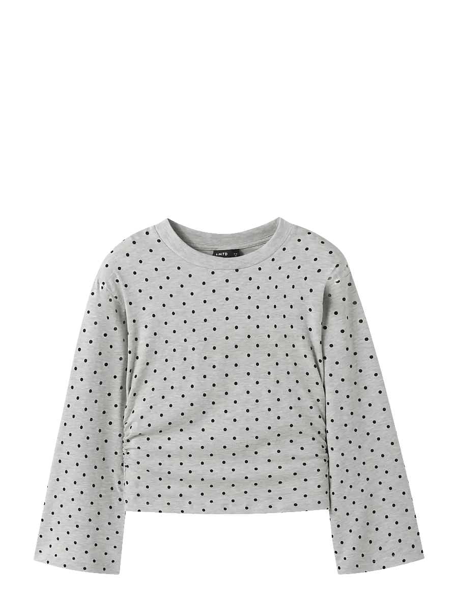 LMTD - NLFDOSSO LS ROUCHED SHORT TOP - sweat-shirt - light grey melange - 1