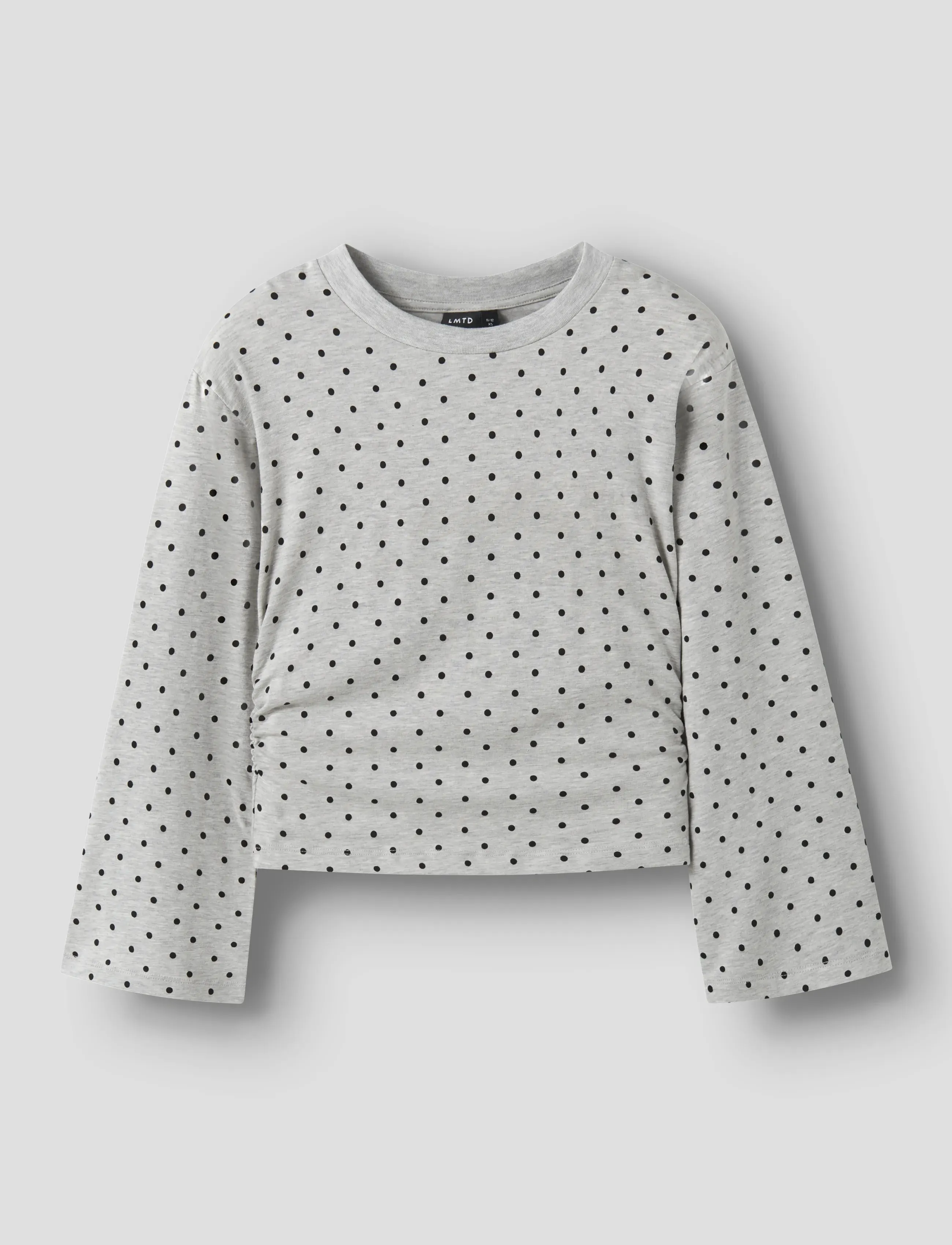 LMTD NLFDOSSO LS ROUCHED SHORT TOP - Sweat-shirt - LIGHT GREY MELANGE / grey