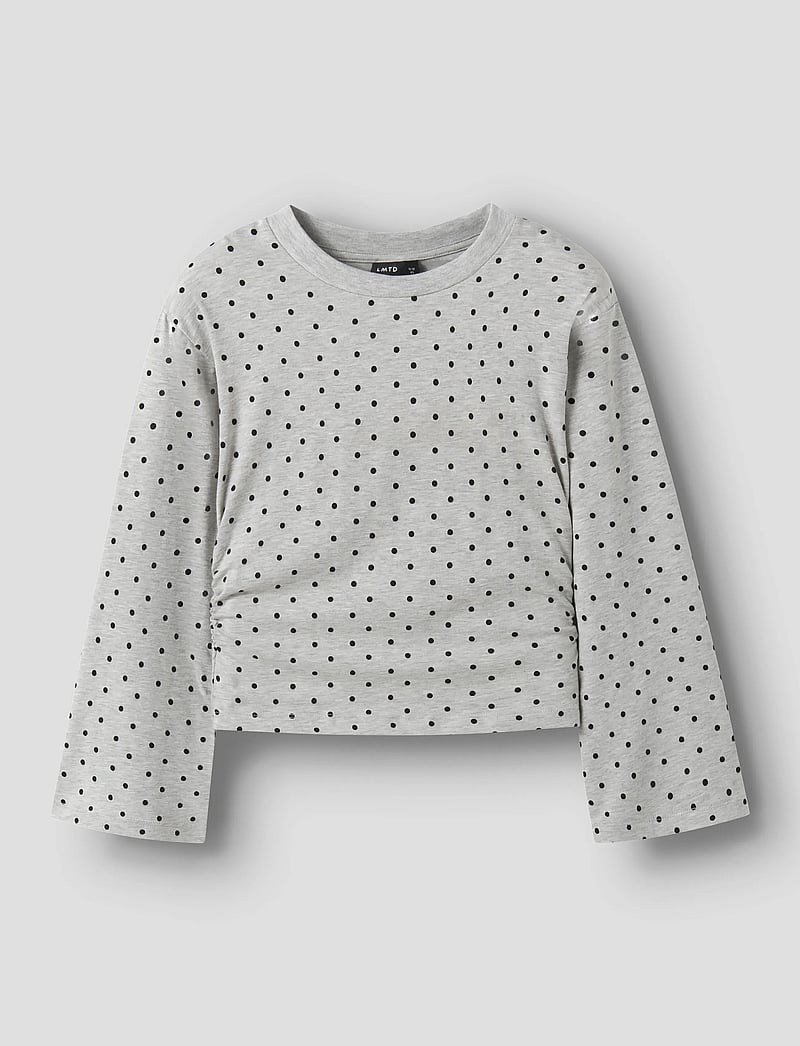 LMTD - NLFDOSSO LS ROUCHED SHORT TOP - sweatshirts - light grey melange - 0