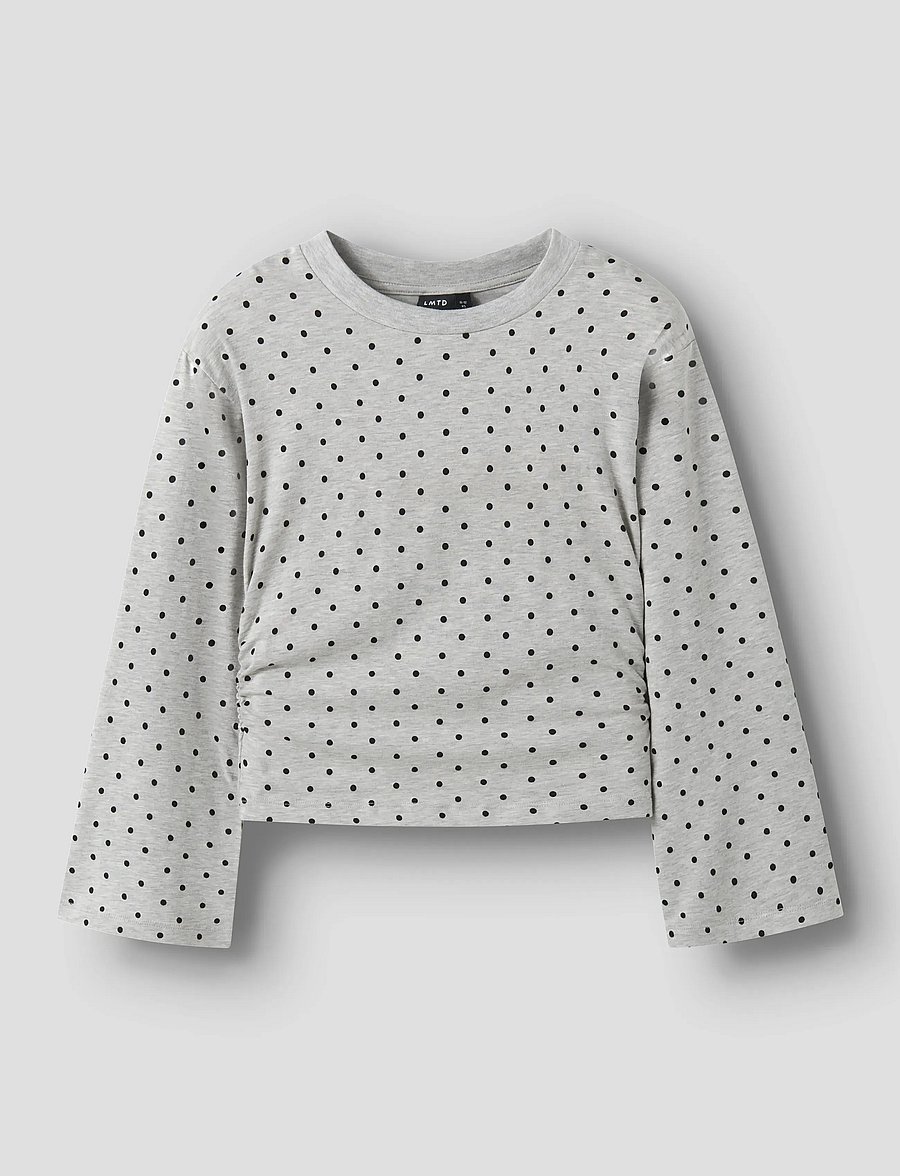 LMTD - NLFDOSSO LS ROUCHED SHORT TOP - sweat-shirt - light grey melange - 0
