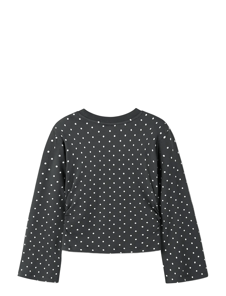 LMTD - NLFDOSSO LS ROUCHED SHORT TOP - sporta džemperi - pirate black - 2