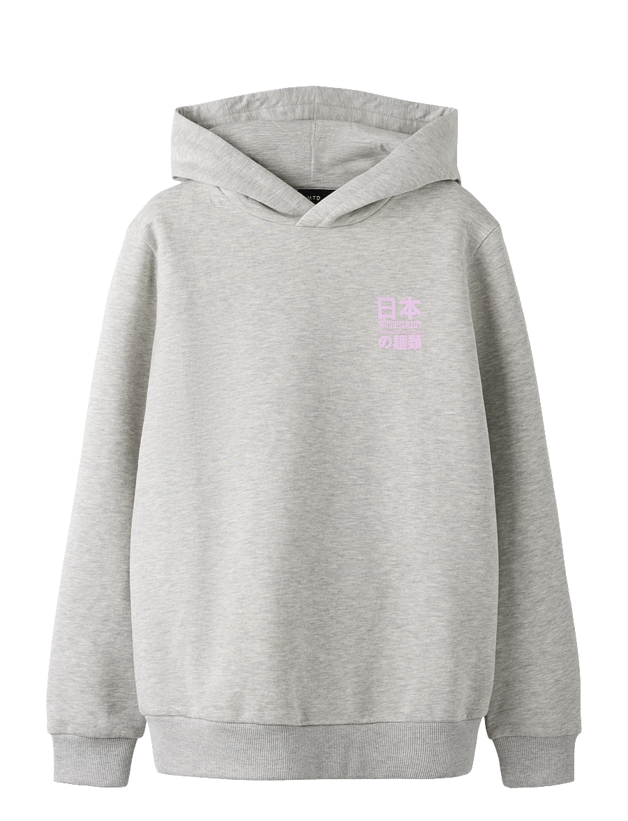 LMTD - NLMRAMEN LS SWEAT W. HOOD - light grey melange - 0