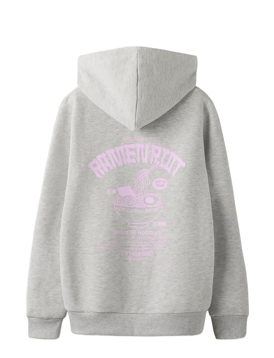 LMTD - NLMRAMEN LS SWEAT W. HOOD - light grey melange - 1