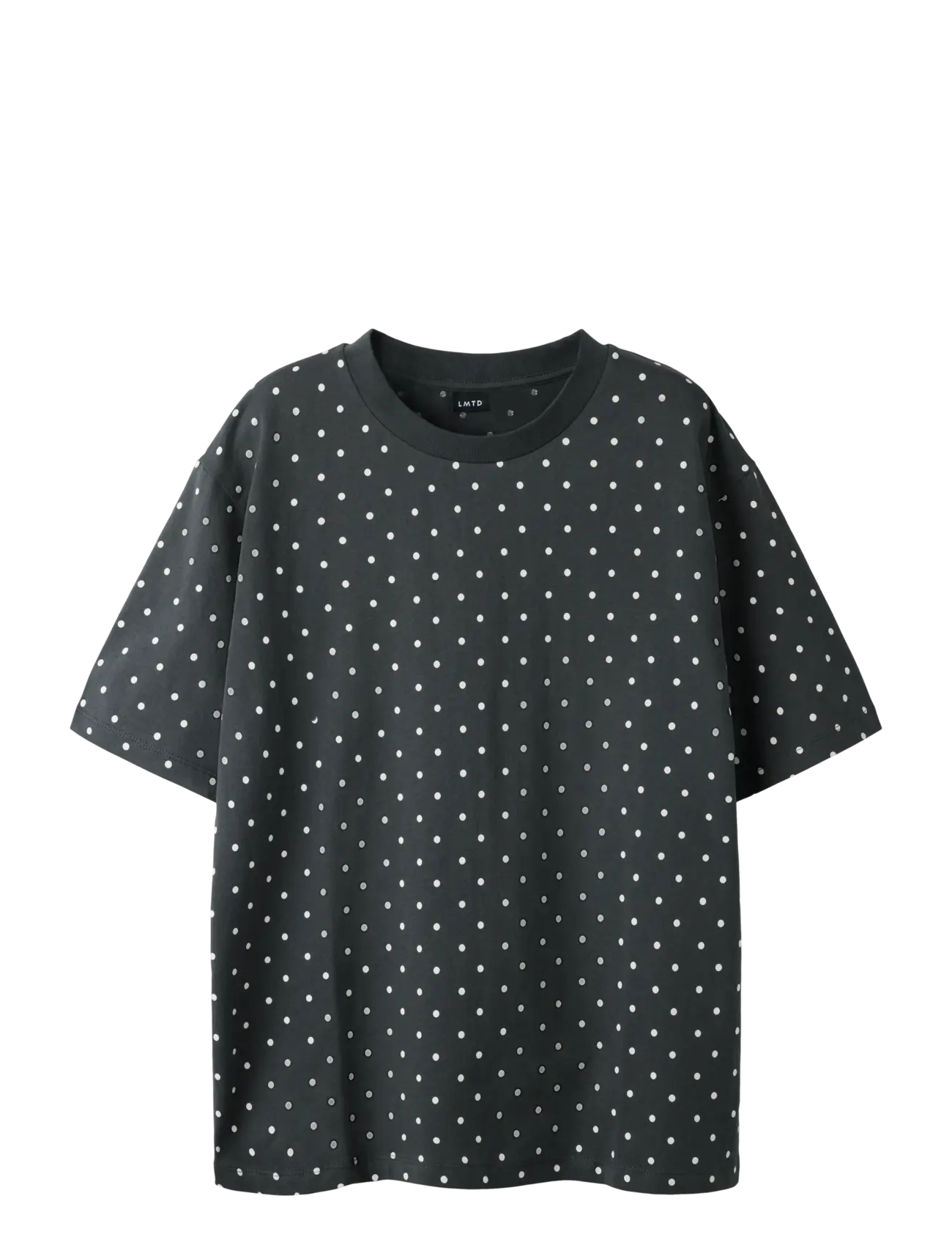 LMTD NLFDOSSO SS L TOP - Kläder - PIRATE BLACK / white