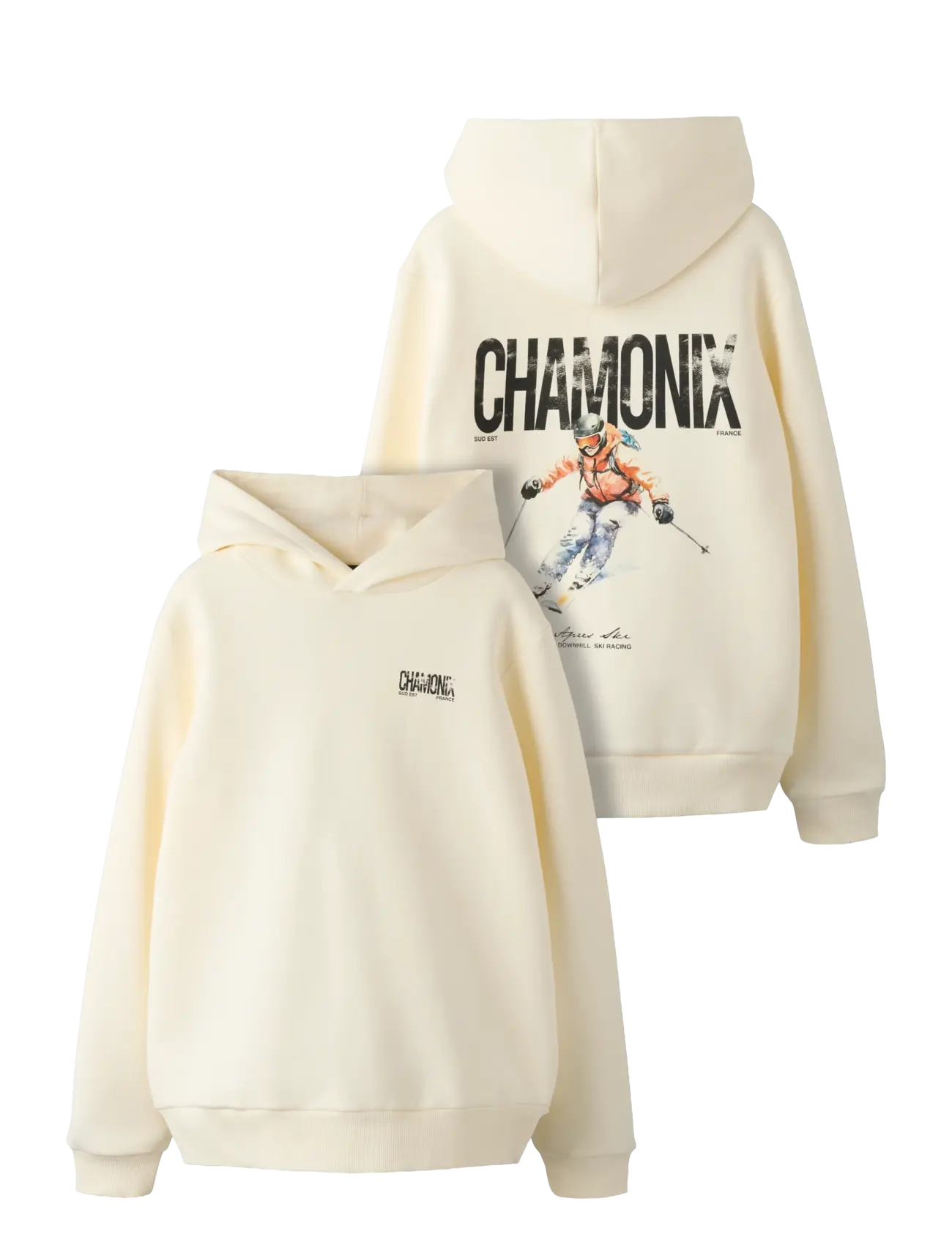 LMTD NLMSKIING LS SWEAT W. HOOD - Overdele - ANTIQUE WHITE / cream