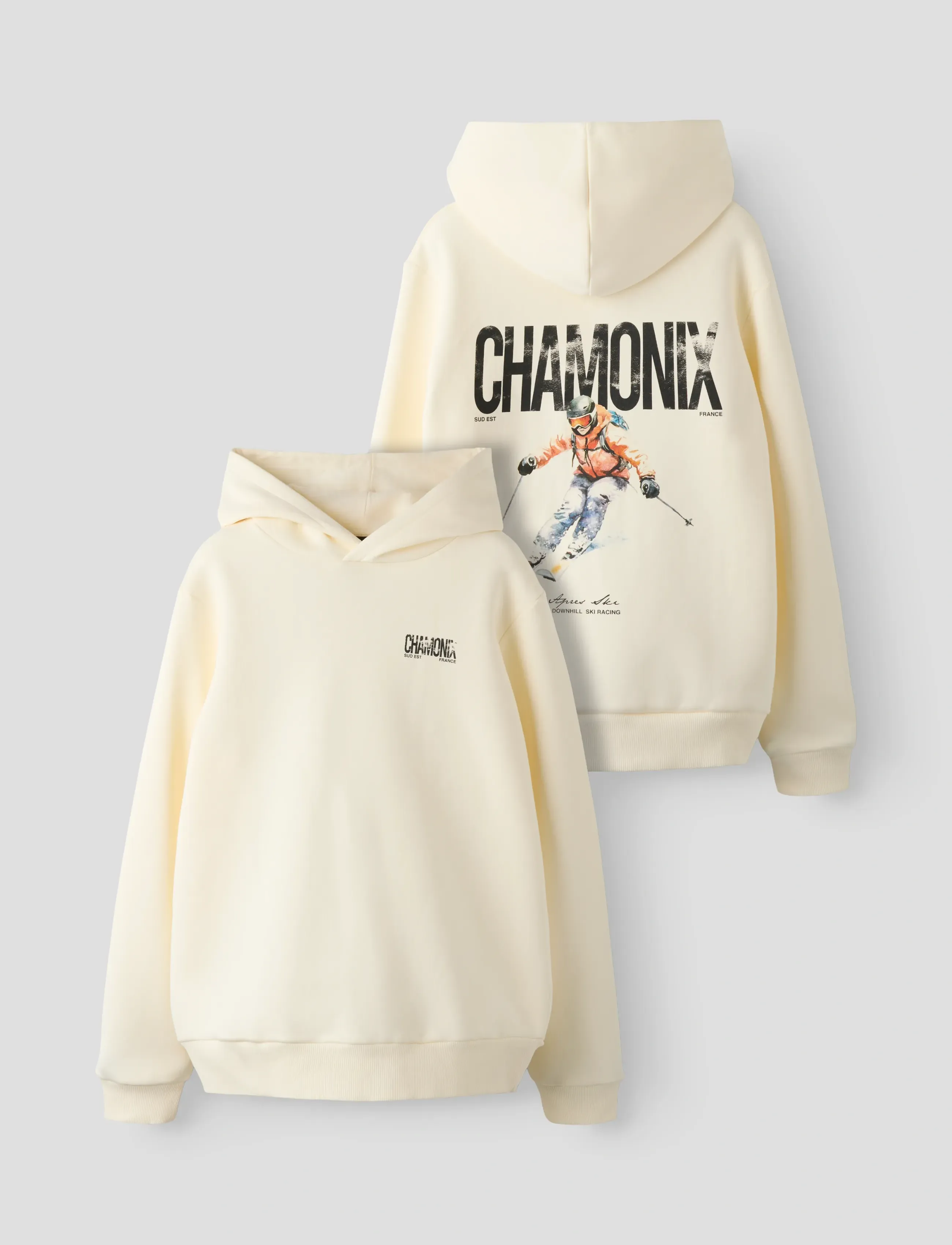 LMTD NLMSKIING LS SWEAT W. HOOD - Sweatshirts & Hættetrøjer - ANTIQUE WHITE / cream