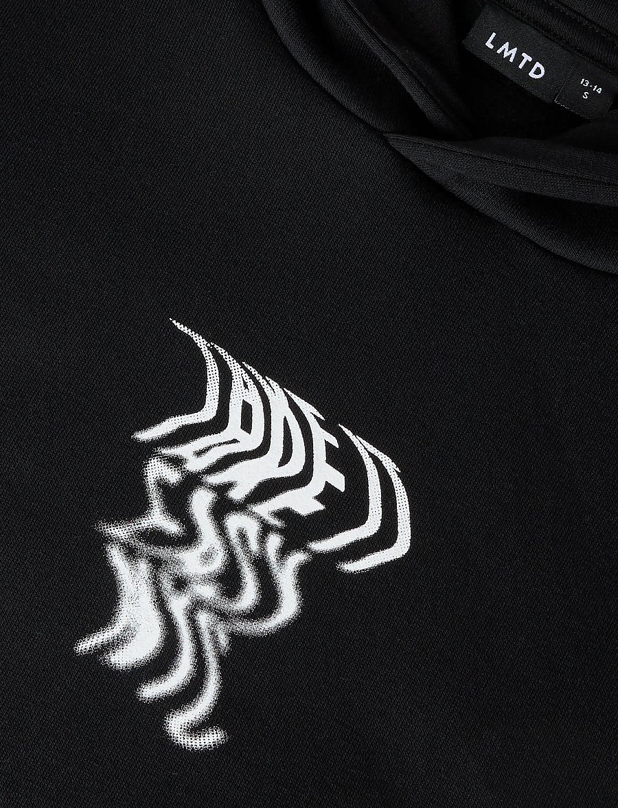 LMTD - NLMTAKE LS SWEAT W. HOOD - hoodies - black - 3