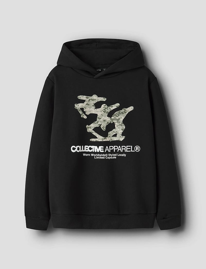 LMTD - NLMUNDIFINED LS SWEAT W. HOOD - kapuzenpullover - black - 0