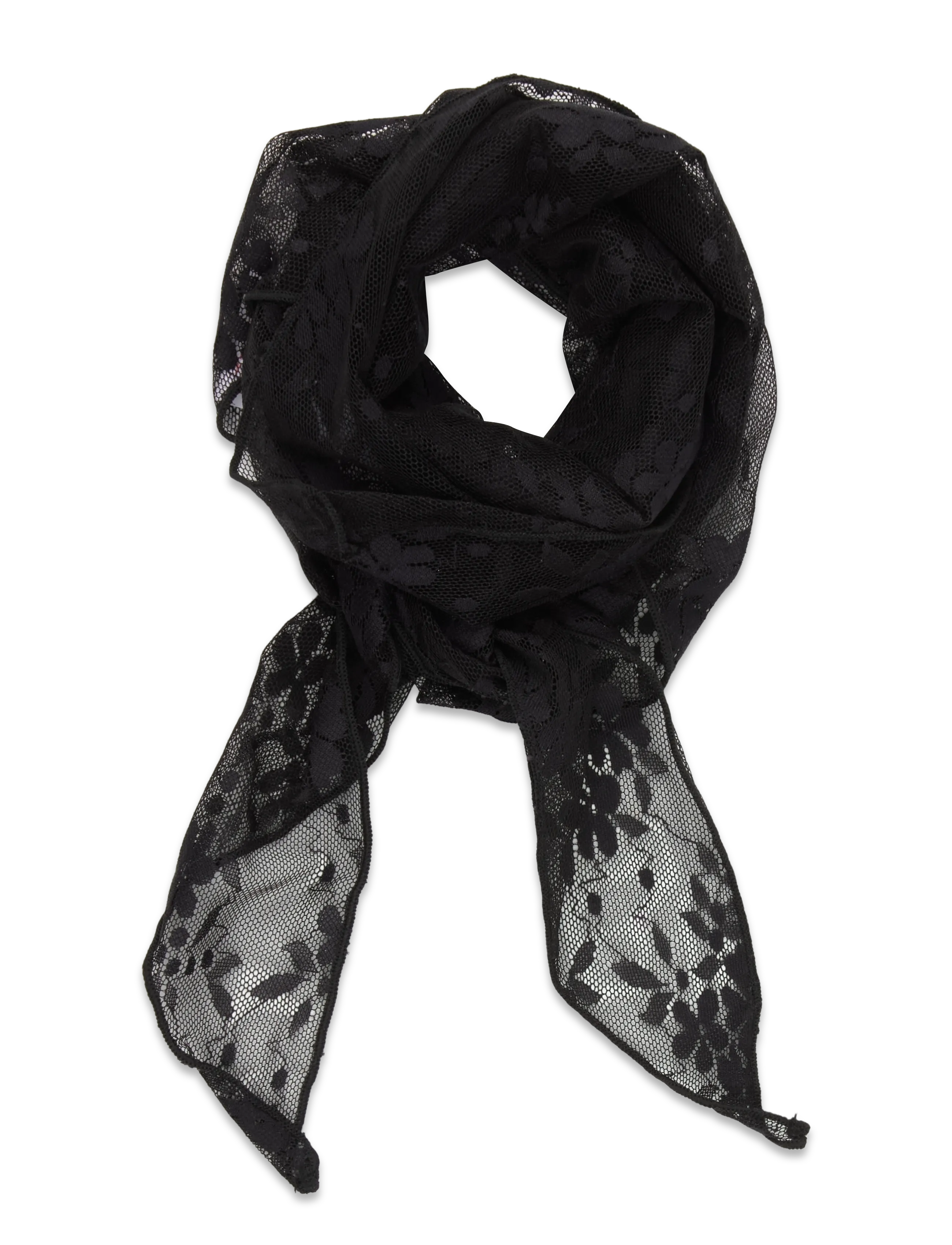 LMTD Nlfslace Light Scarf, One Size, Scarves & Neckwarmers, Schwarz - Scarves, Kinder