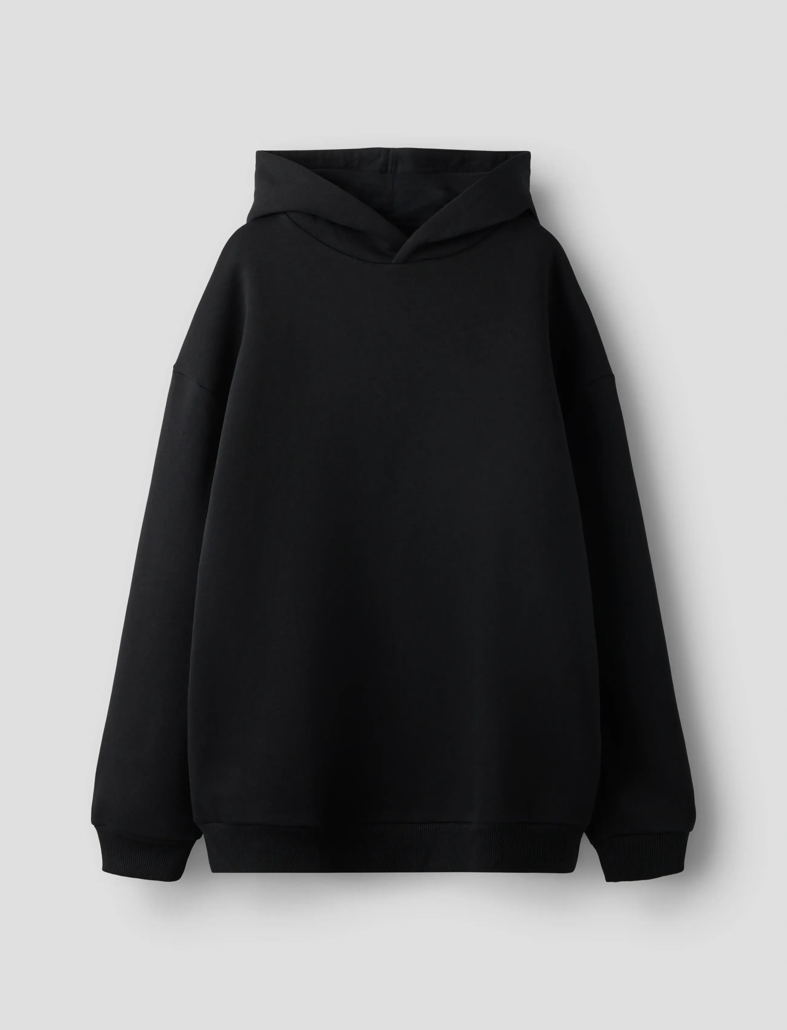LMTD NLNRENAR LS BRU LOOSE SWEAT W. HOOD - Hoodies - BLACK / black