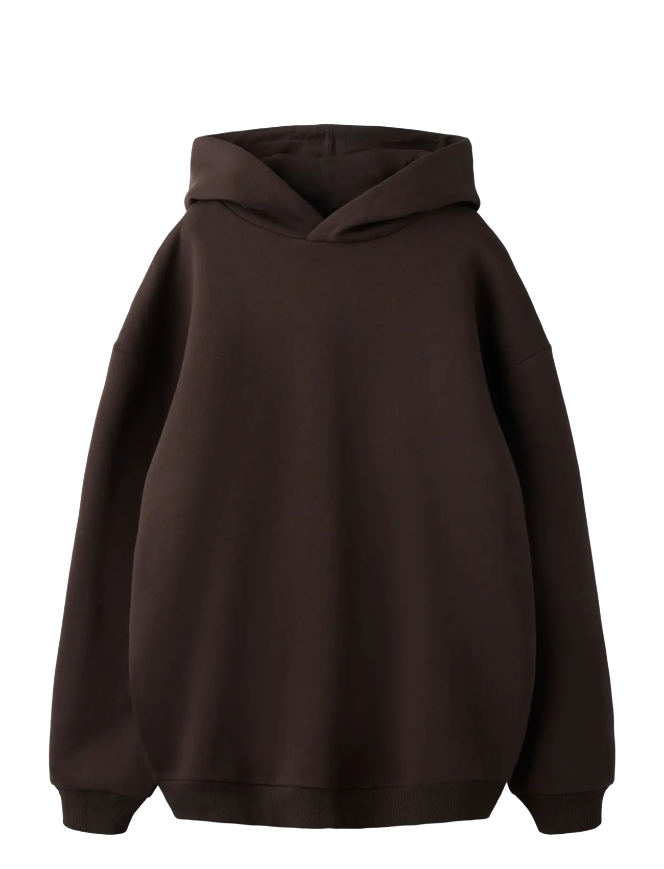 NLNRENAR LS BRU LOOSE SWEAT W. HOOD - BLACK COFFEE