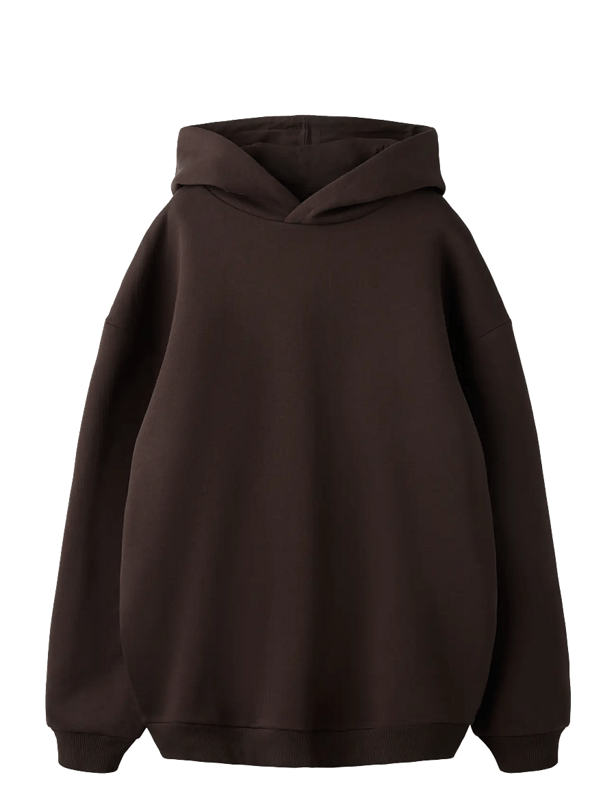 LMTD - NLNRENAR LS BRU LOOSE SWEAT W. HOOD - hettegensere - black coffee - 1
