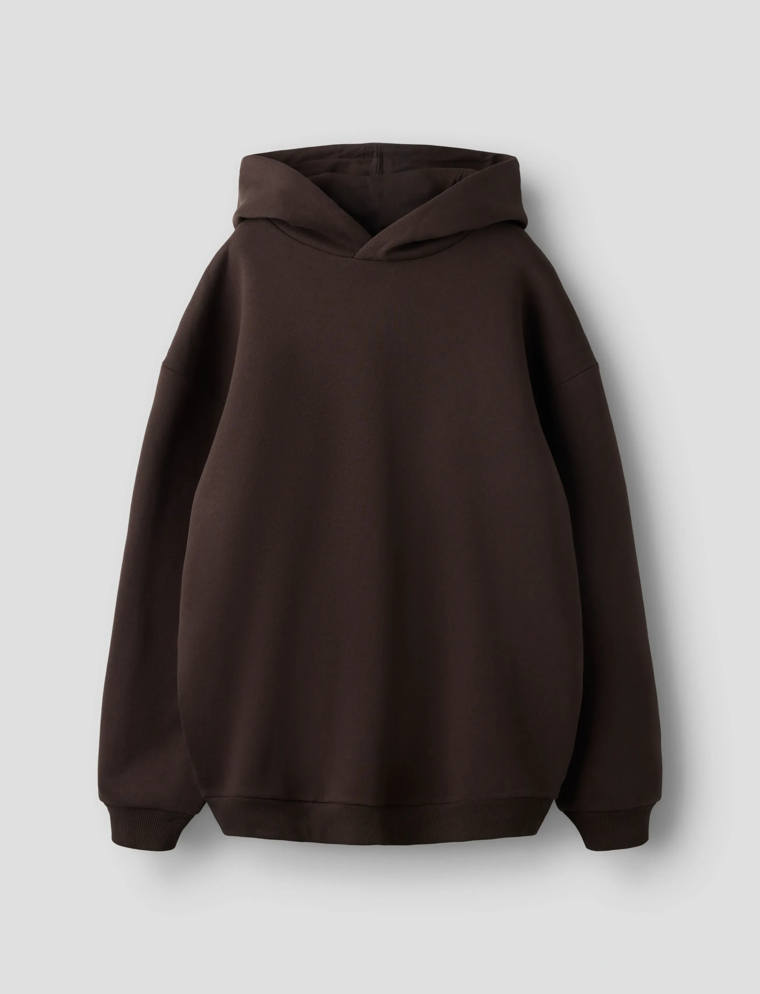 LMTD NLNRENAR LS BRU LOOSE SWEAT W. HOOD - Hoodies - BLACK COFFEE / brown