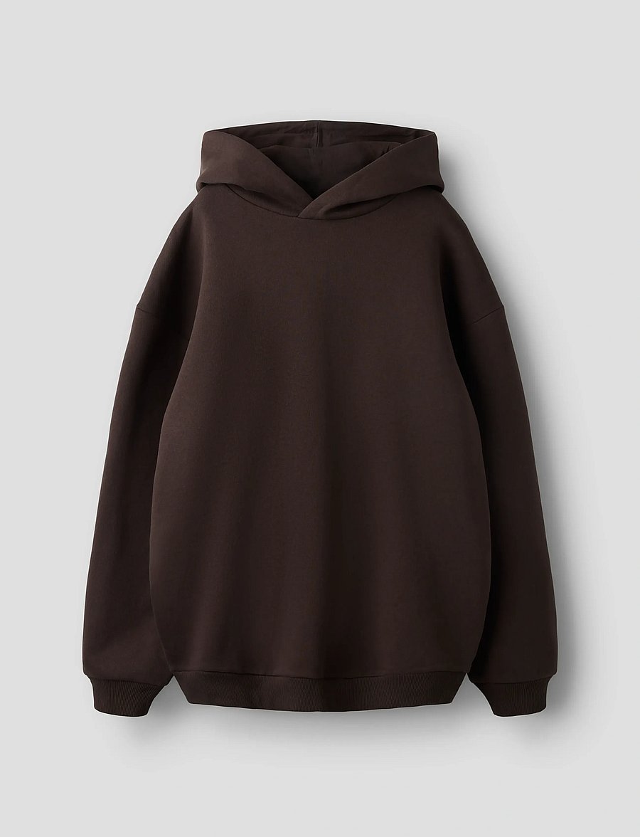 LMTD - NLNRENAR LS BRU LOOSE SWEAT W. HOOD - hettegensere - black coffee - 0