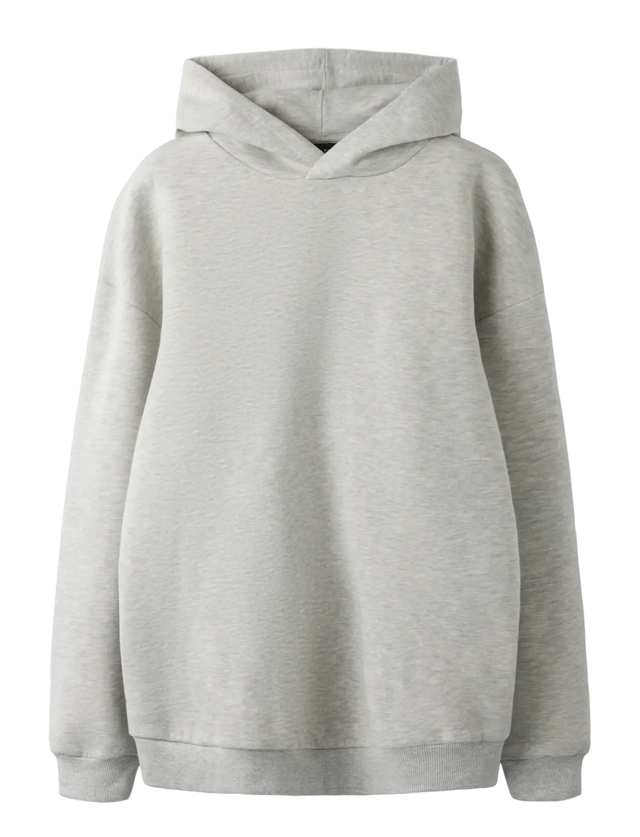 NLNRENAR LS BRU LOOSE SWEAT W. HOOD - LIGHT GREY MELANGE