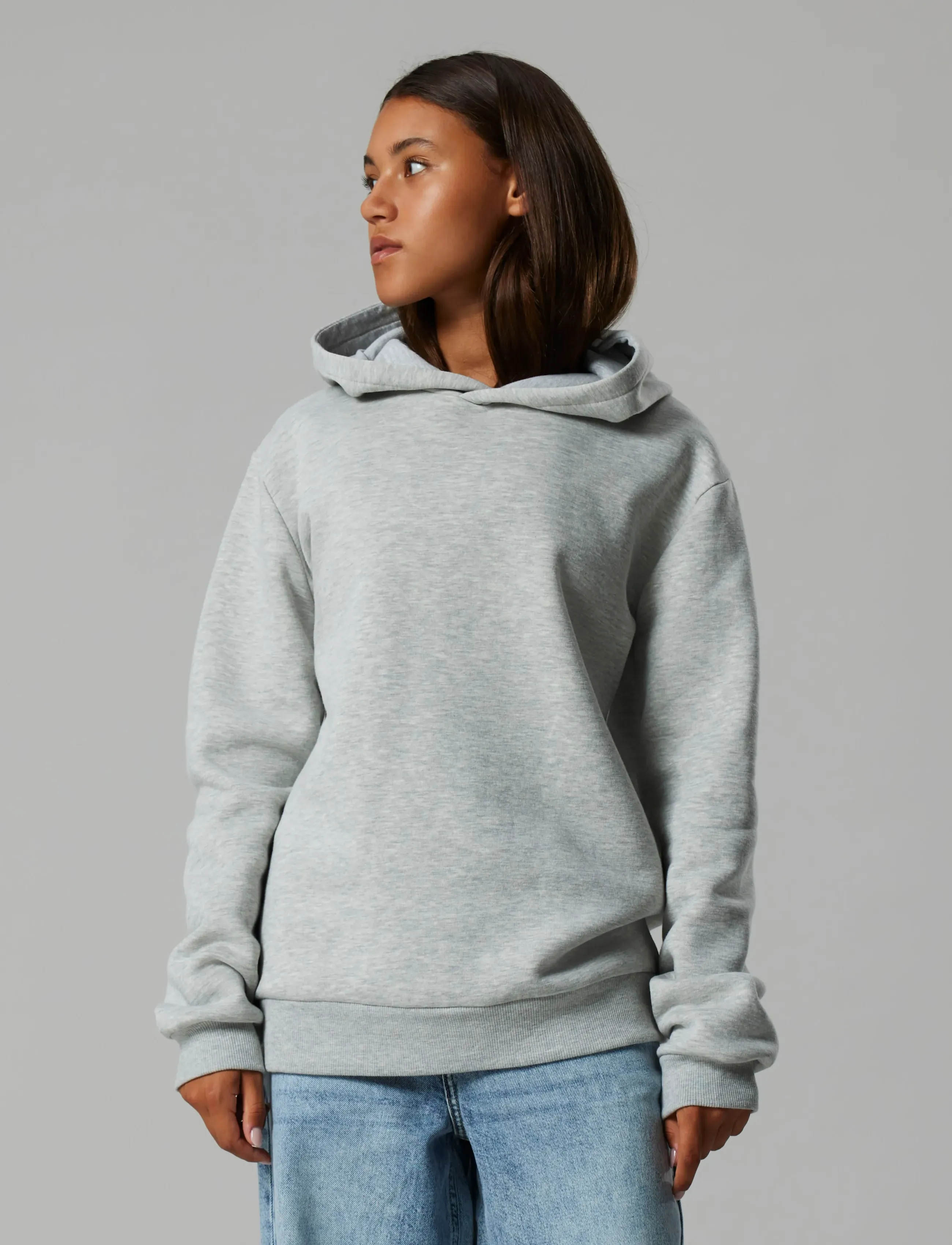 LMTD - NLNRENAR LS BRU LOOSE SWEAT W. HOOD - hættetrøjer - light grey melange - 5