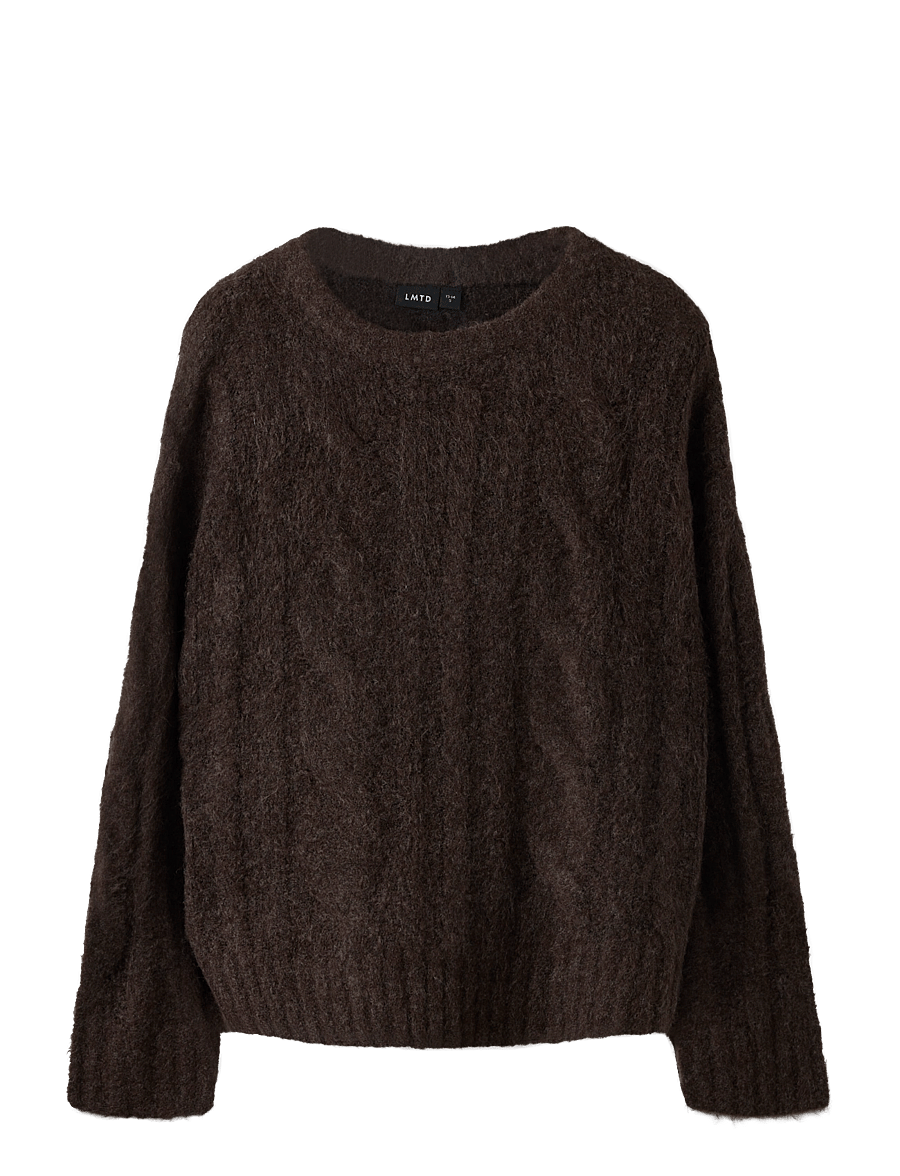 LMTD - NLFKLEAVECABLE LS SHORT KNIT NOOS - pullover - chocolate brown - 0