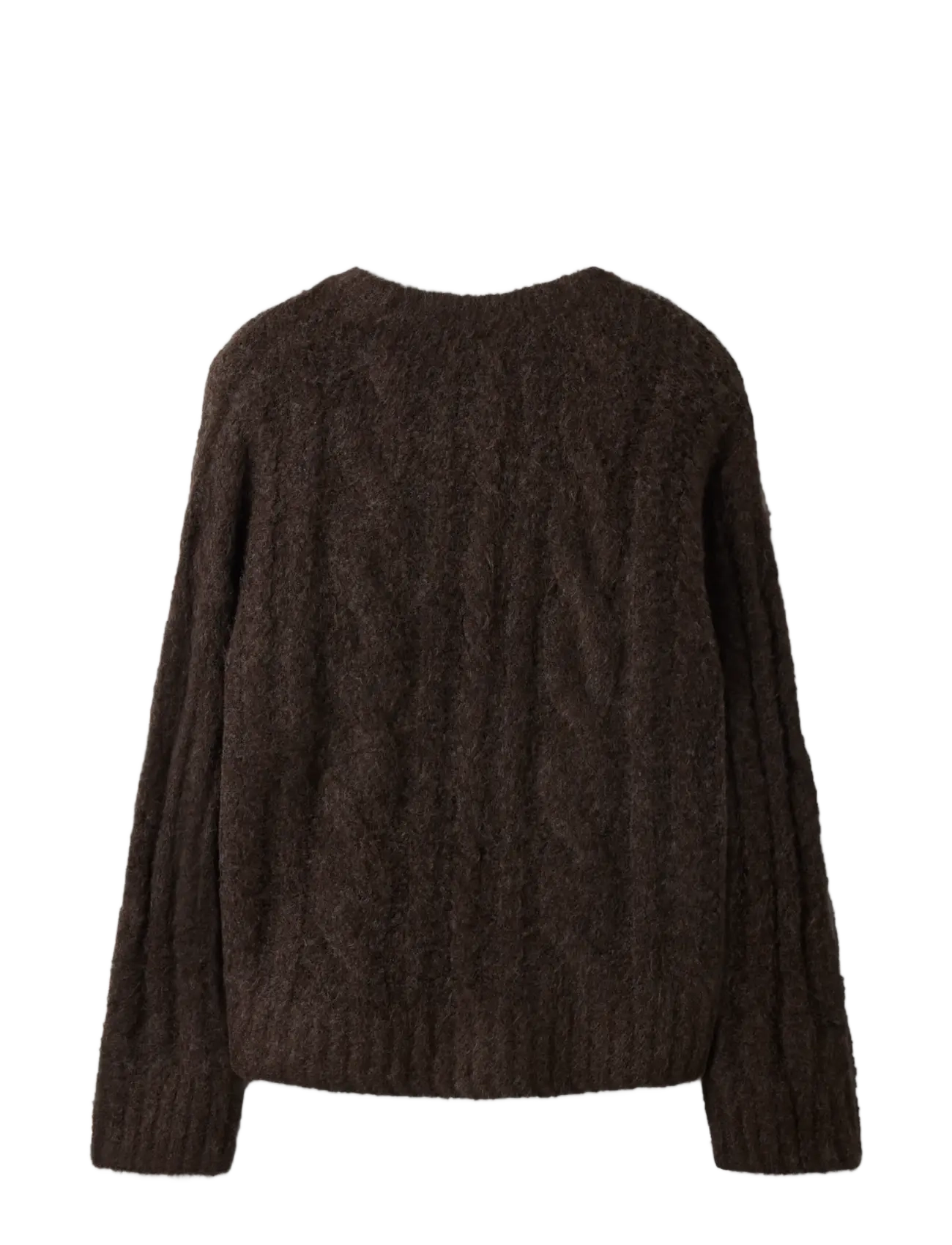 LMTD - NLFKLEAVECABLE LS SHORT KNIT NOOS - pullover - chocolate brown - 1