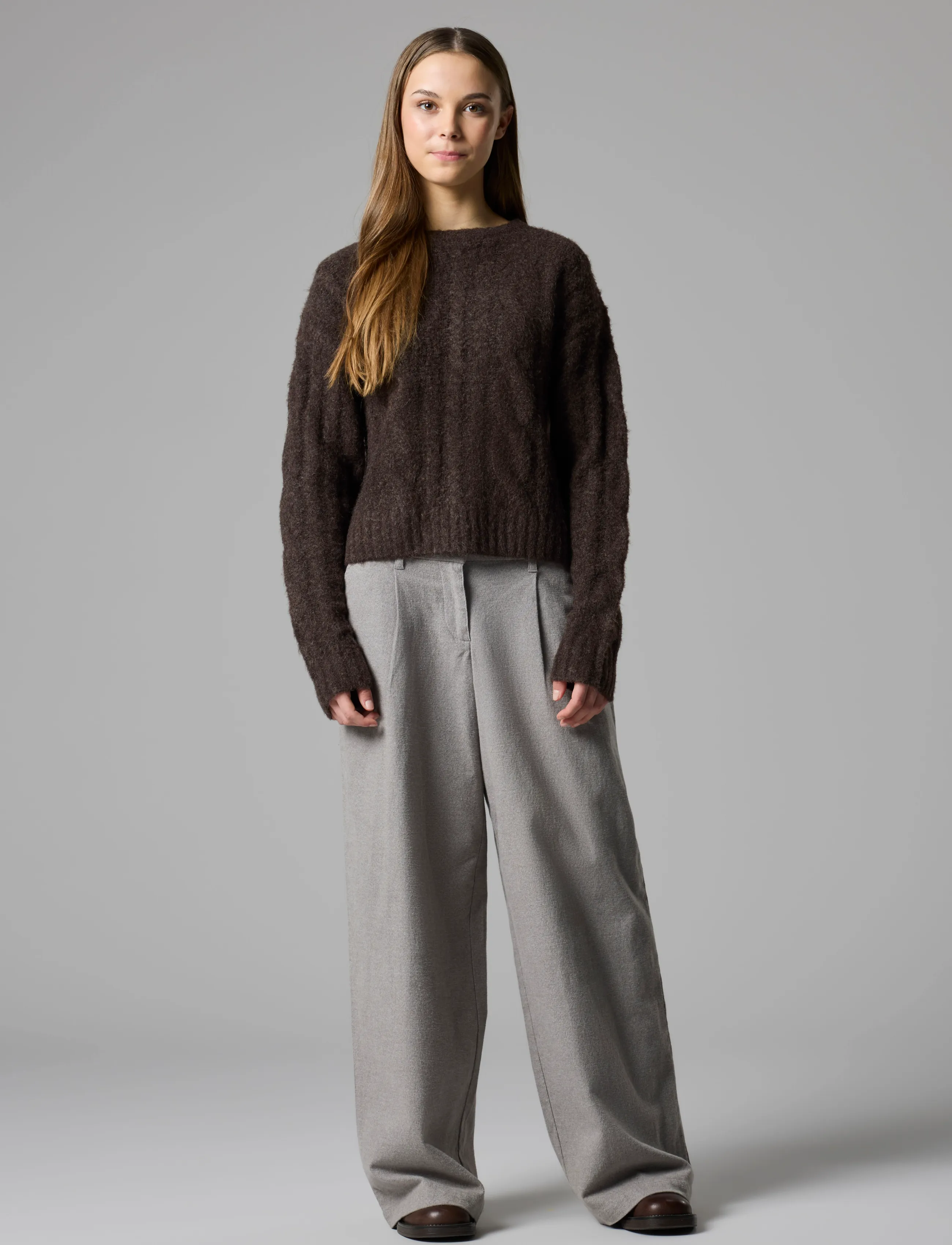 LMTD - NLFKLEAVECABLE LS SHORT KNIT NOOS - pullover - chocolate brown - 2