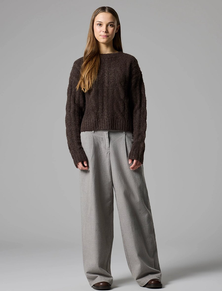 LMTD - NLFKLEAVECABLE LS SHORT KNIT NOOS - pullover - chocolate brown - 2