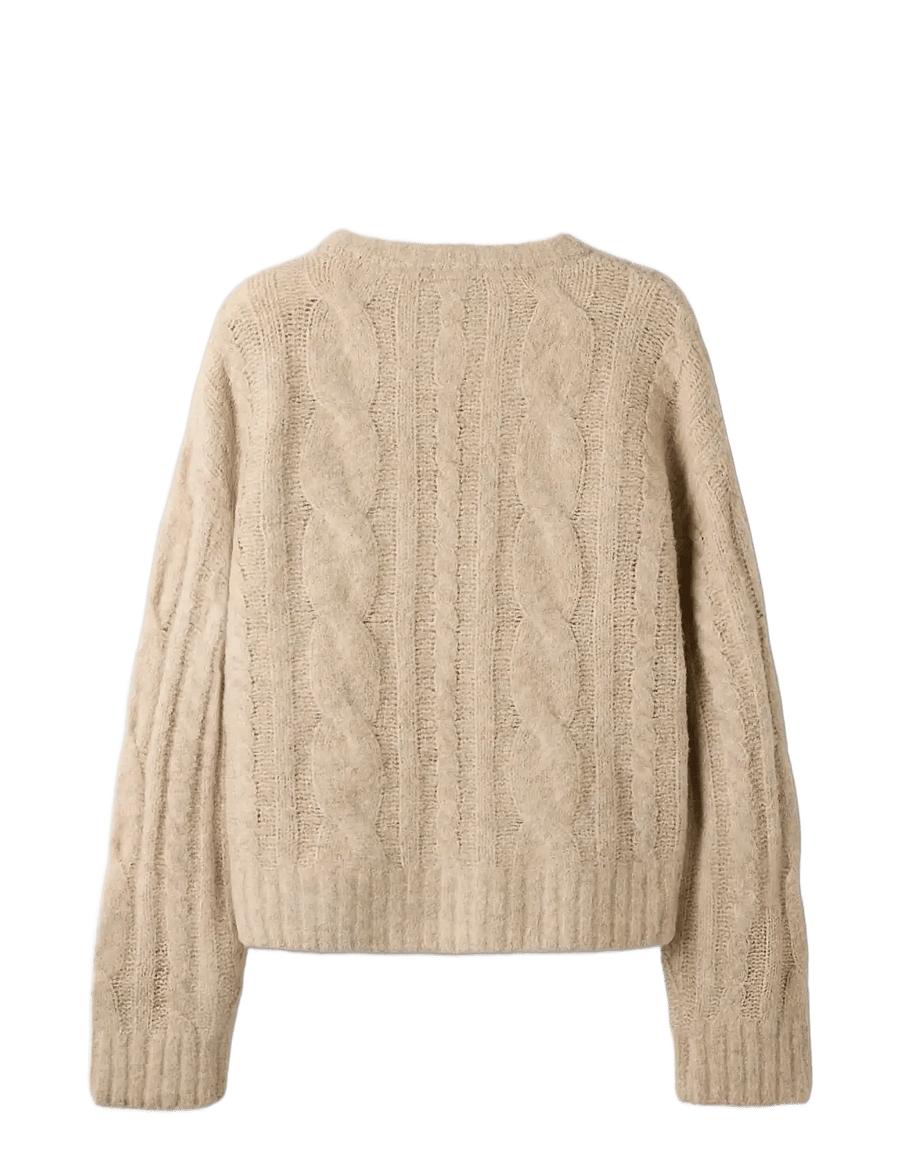 LMTD - NLFKLEAVECABLE LS SHORT KNIT NOOS - pullover - oatmeal - 1