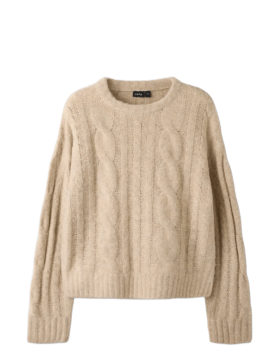 LMTD - NLFKLEAVECABLE LS SHORT KNIT NOOS - pullover - oatmeal - 2