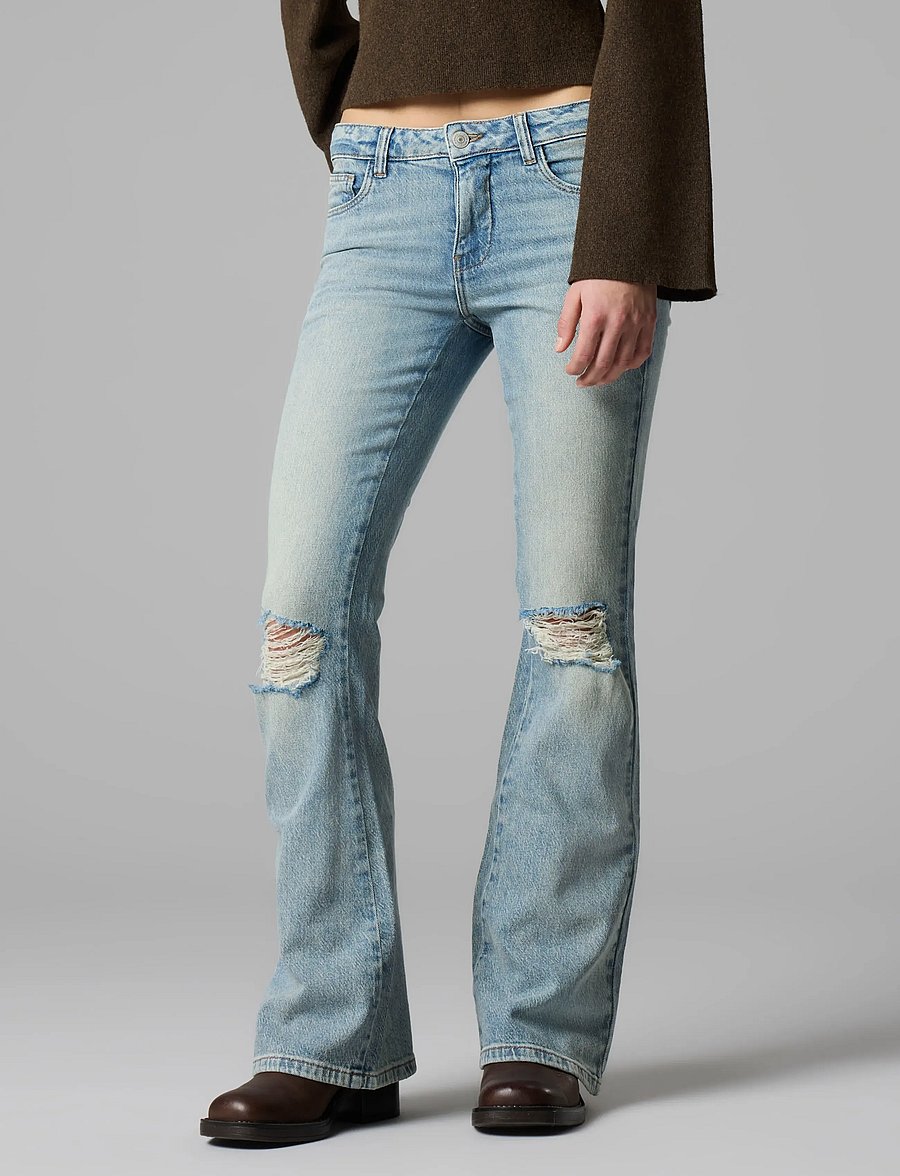 LMTD - NLFBINA USD DNM LW FLARED PANT - bootcut jeans - light blue denim - 2