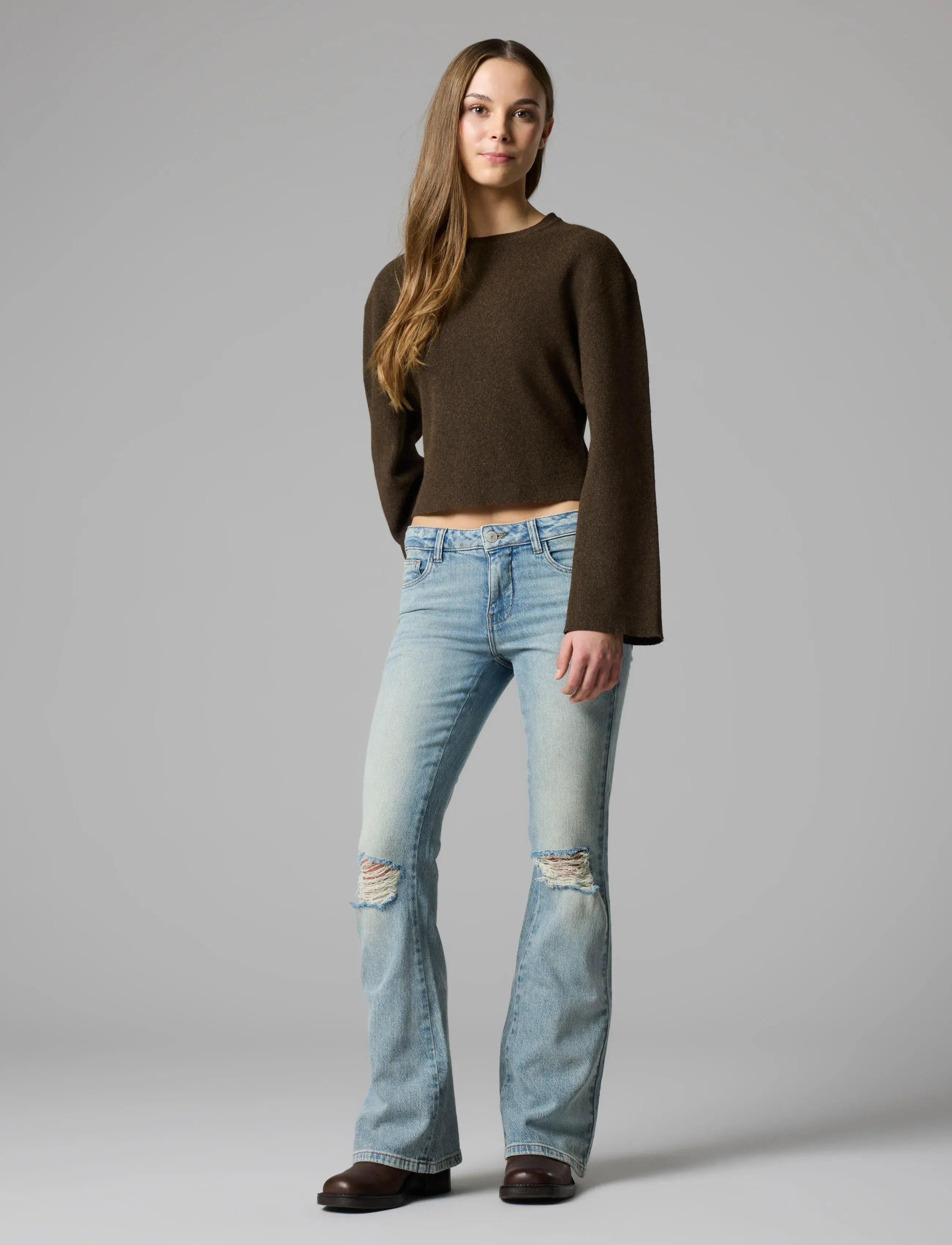 LMTD - NLFBINA USD DNM LW FLARED PANT - bootcut jeans - light blue denim - 3