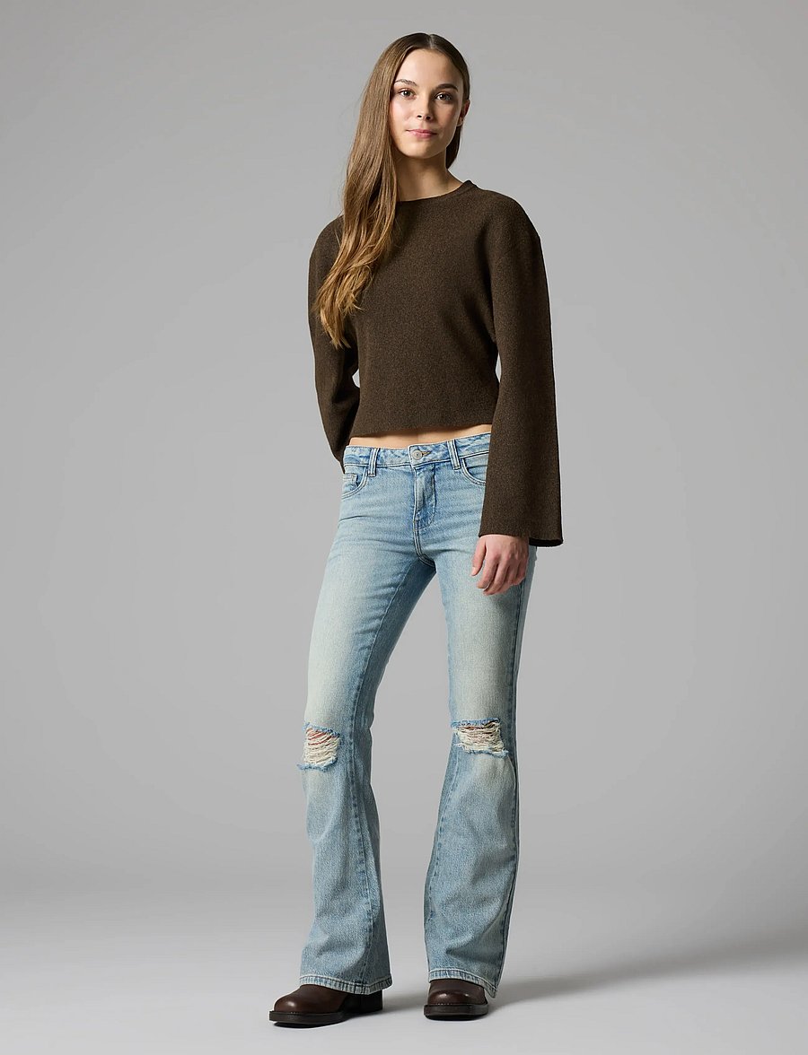 LMTD - NLFBINA USD DNM LW FLARED PANT - bootcut jeans - light blue denim - 3