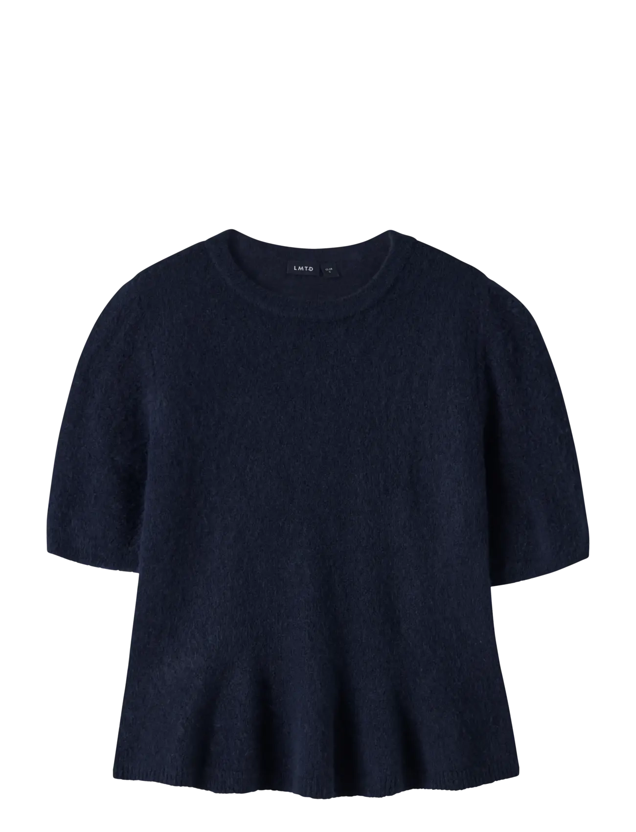 LMTD Nlflodet Ss Short Peblum Knit, Børn, Kortærmet Peplum Strikket Top, Navy, Str: 170-176