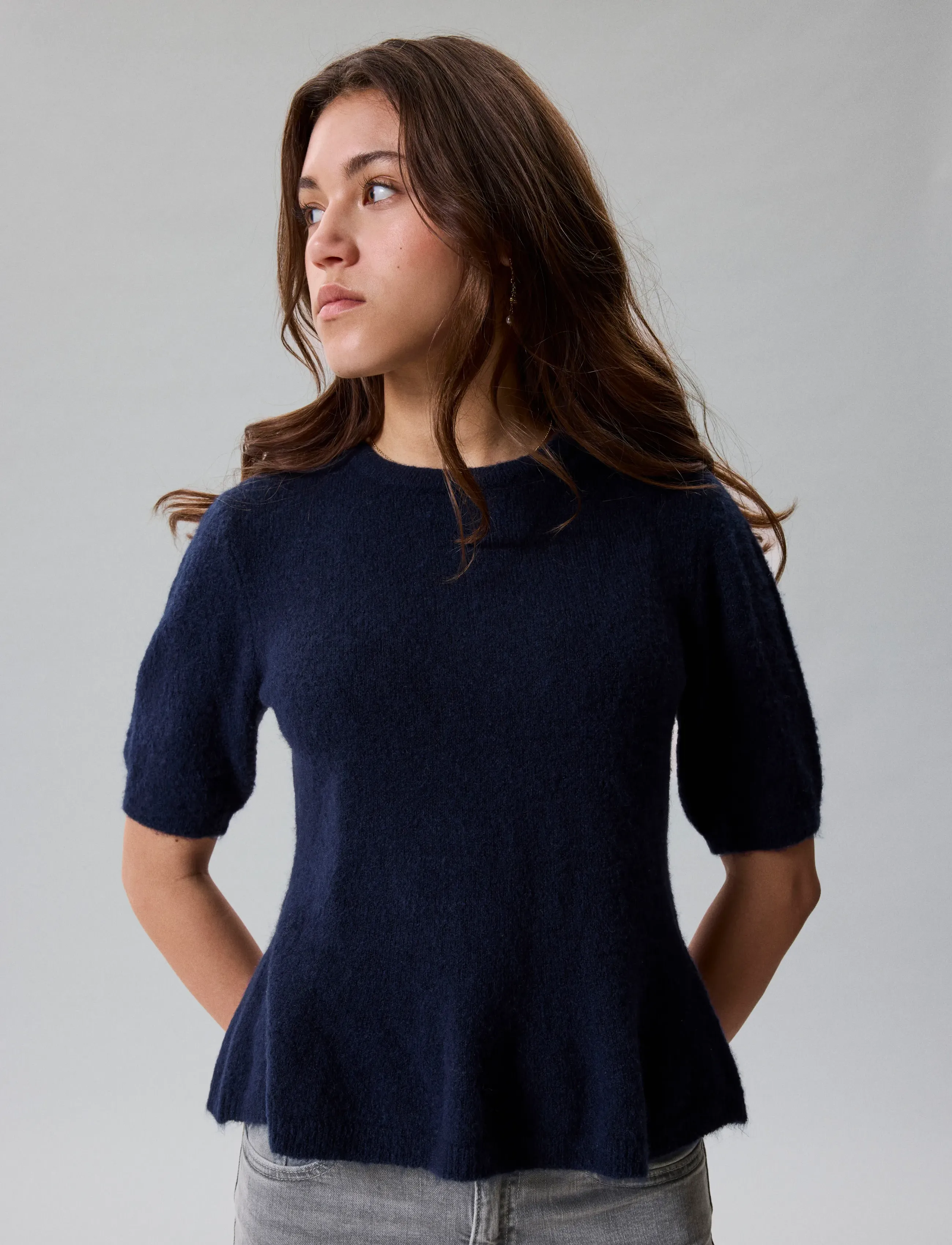 LMTD - NLFLODET SS SHORT PEBLUM KNIT - dark sapphire - 3