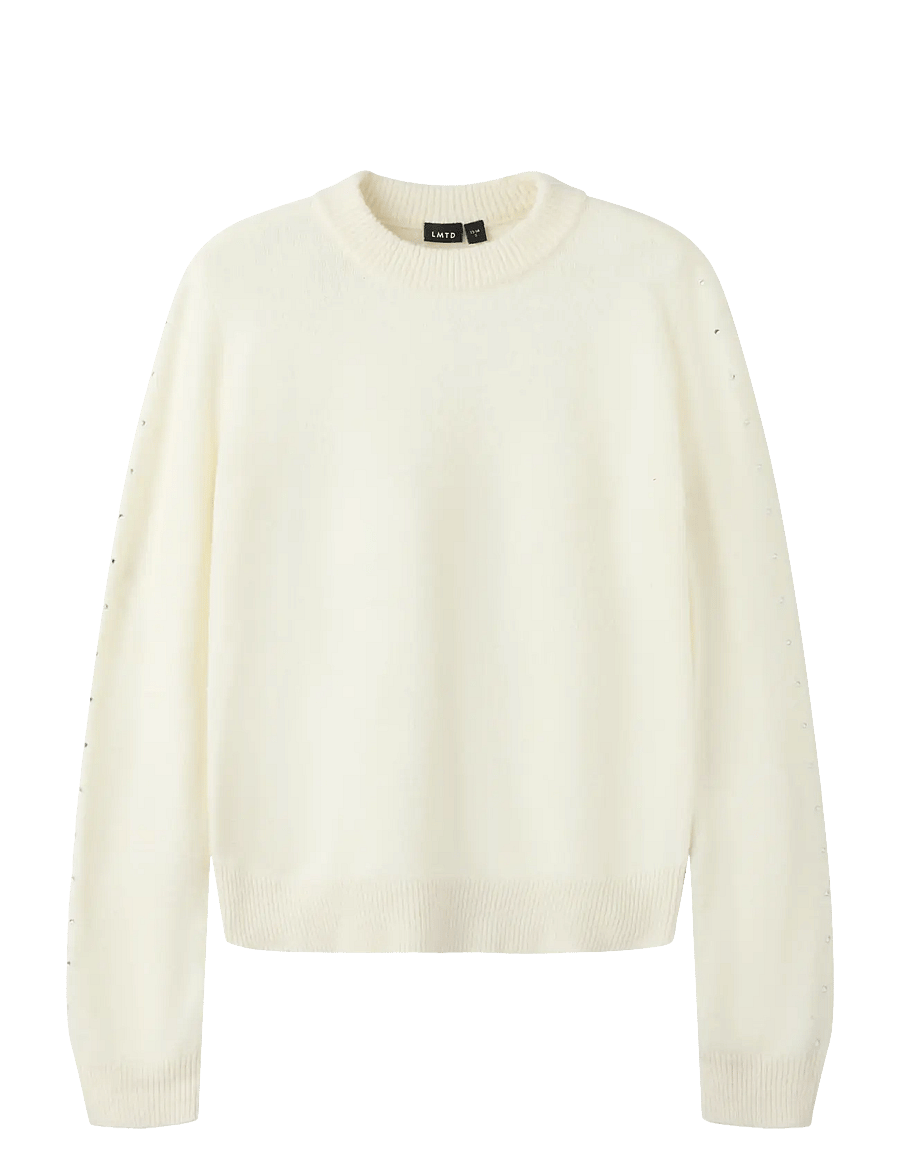 LMTD - NLFLODET STUD LS SHORT S KNIT - pullover - antique white - 0