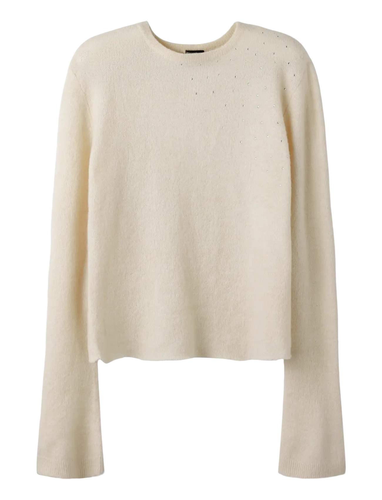 LMTD NLFLODET STUD LS SHORT S KNIT - Børn - ANTIQUE WHITE / cream