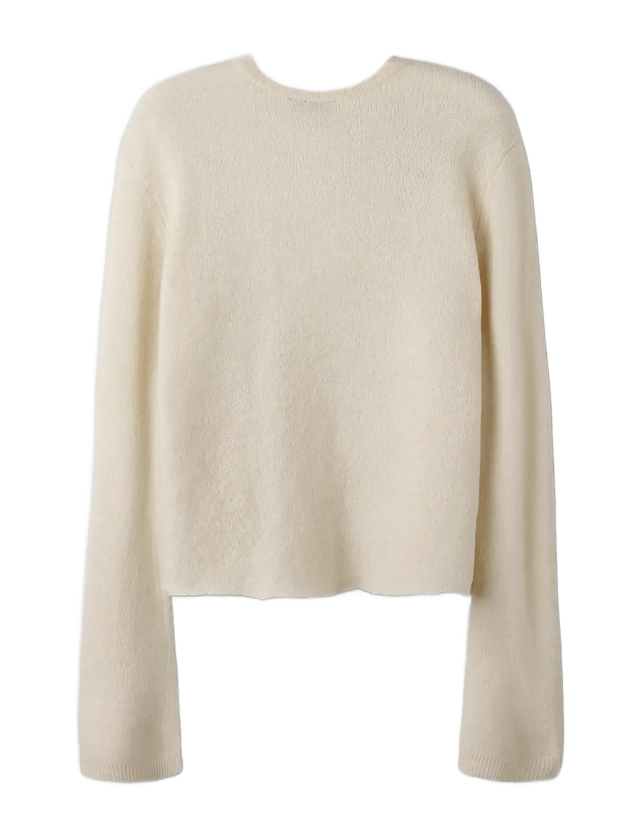 LMTD - NLFLODET STUD LS SHORT S KNIT - trøjer - antique white - 1