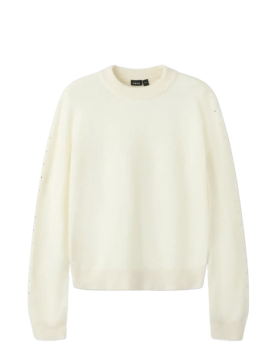 LMTD - NLFLODET STUD LS SHORT S KNIT - pullover - antique white - 2