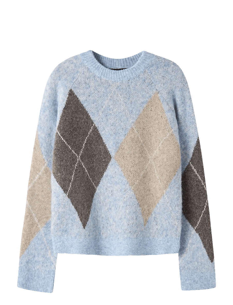 LMTD - NLFKLEAVEHARLEKIN LS SHORT KNIT - stickade tröjor - kentucky blue - 0