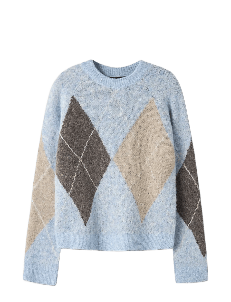 LMTD - NLFKLEAVEHARLEKIN LS SHORT KNIT - stickade tröjor - kentucky blue - 1