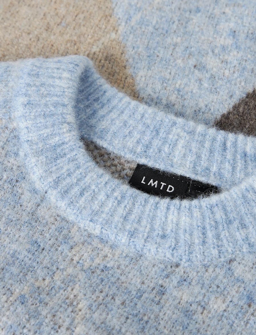LMTD - NLFKLEAVEHARLEKIN LS SHORT KNIT - stickade tröjor - kentucky blue - 2