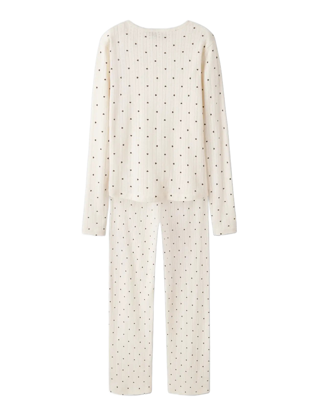 LMTD - NLFSOMINA LS POINTELLE NIGHTSET - pyjama-sets - antique white - 2