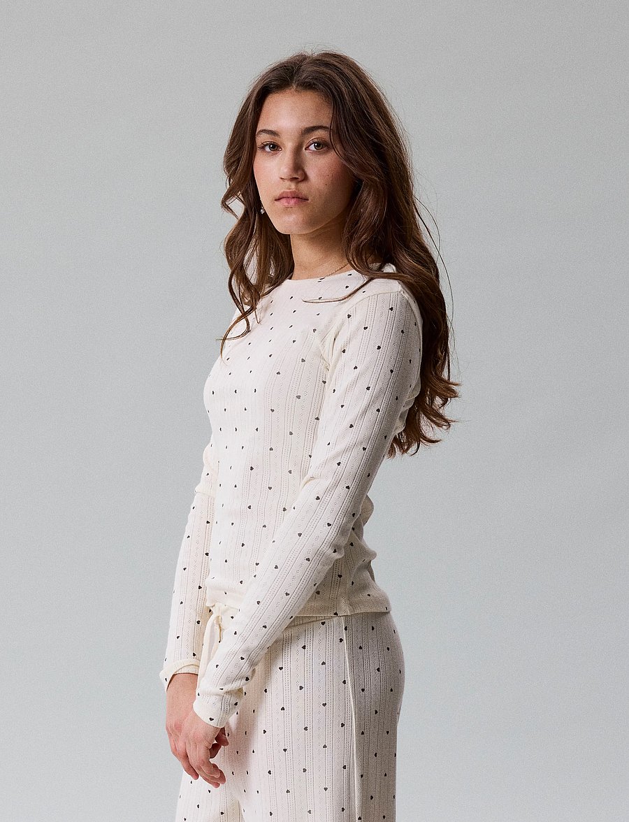 LMTD - NLFSOMINA LS POINTELLE NIGHTSET - pyjama-sets - antique white - 0