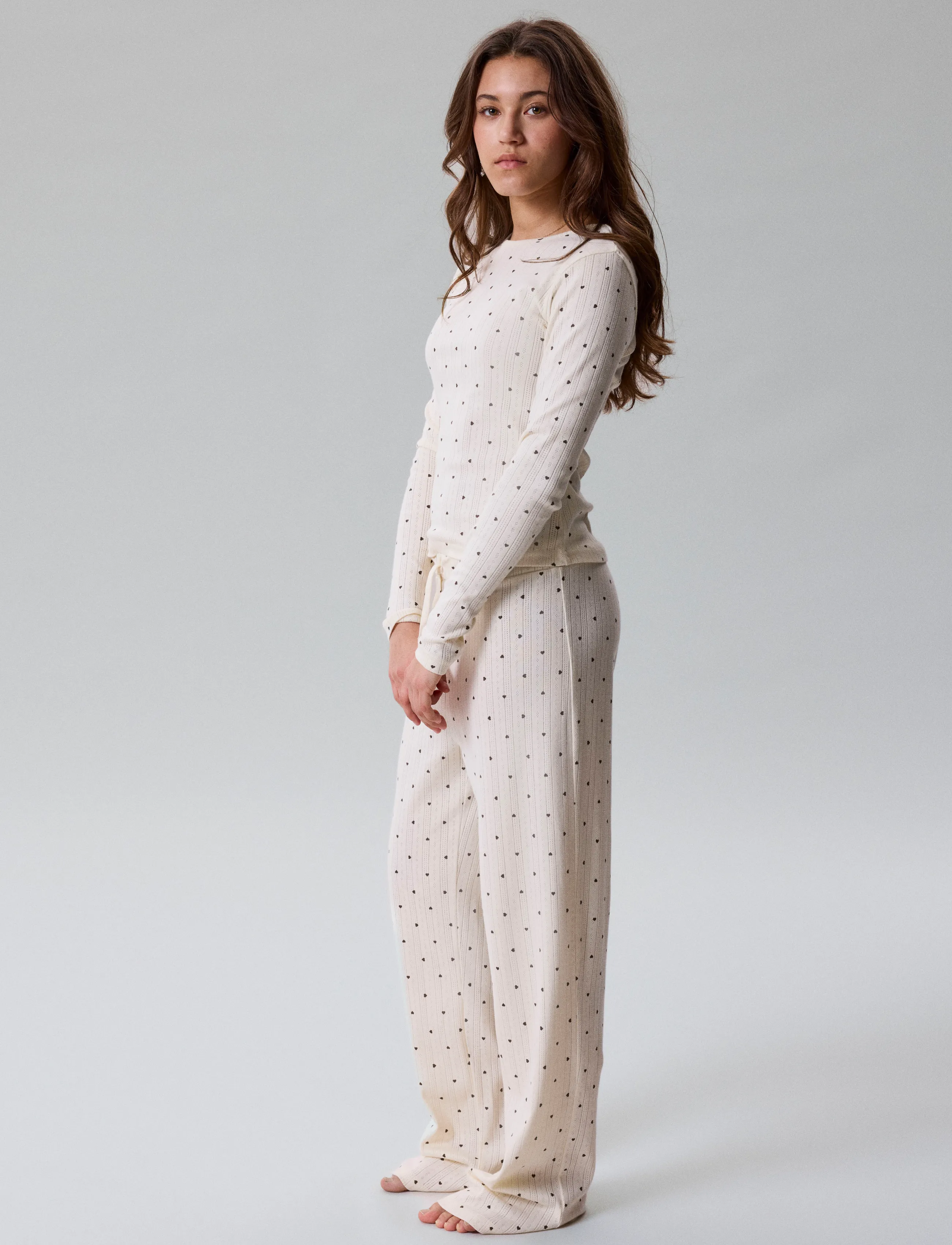 LMTD - NLFSOMINA LS POINTELLE NIGHTSET - pyjama-sets - antique white - 3